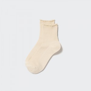 Uniqlo HEATTECH Crew Mellow Socken Damen Beige | RLEP-43195