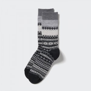 Uniqlo HEATTECH Fair Isle Socken Damen Grau | BOPH-92537