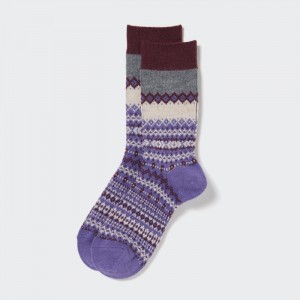 Uniqlo HEATTECH Fair Isle Socken Damen Lila | DKRG-84527