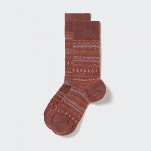 Uniqlo HEATTECH Fair Isle Socken Herren Braun | TSFR-10354