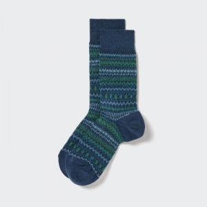 Uniqlo HEATTECH Fair Isle Socken Herren Blau | CNVZ-91387