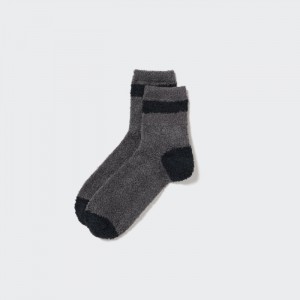 Uniqlo HEATTECH Fluffy Gefütterte Half Socken Herren Dunkelgrau | GFWK-18054