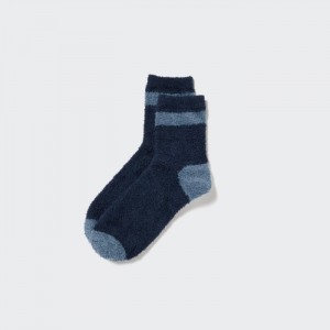 Uniqlo HEATTECH Fluffy Gefütterte Half Socken Damen Blau | MPTL-46395