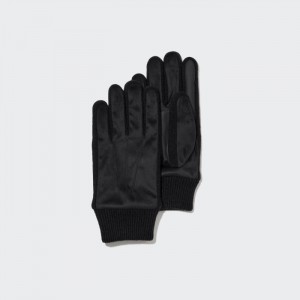 Uniqlo HEATTECH Gefütterte Faux Wildleder Handschuhe Damen Schwarz | IFBZ-32786