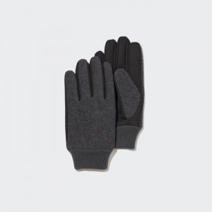 Uniqlo HEATTECH Gefütterte Faux Wolle Handschuhe Herren Grau | RDNV-35816