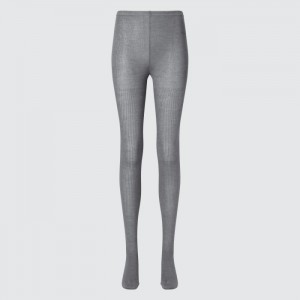 Uniqlo HEATTECH Gerippt Gestrickt Tights Damen Grau | MUHW-04287