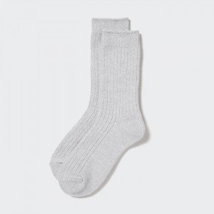 Uniqlo HEATTECH Gerippt Socken Damen Grau | BXEP-10537