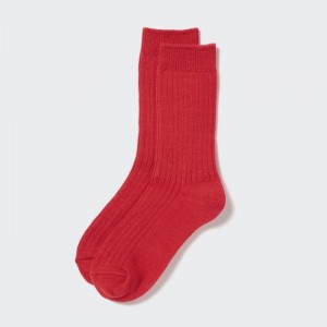 Uniqlo HEATTECH Gerippt Socken Damen Rot | ZGIK-56217