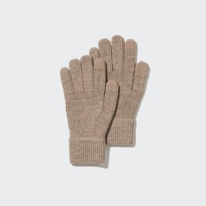 Uniqlo HEATTECH Gestrickt Handschuhe Damen Beige | KMDT-16905