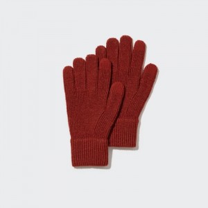 Uniqlo HEATTECH Gestrickt Handschuhe Damen Rot | TNDS-61253