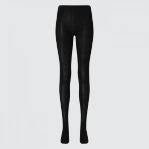 Uniqlo HEATTECH Gestrickt Tights Damen Schwarz | BEFQ-96837