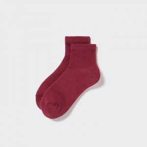 Uniqlo HEATTECH Pile-Gefütterte Half Socken Damen Wine | NZDT-13408