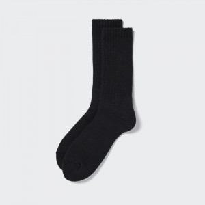 Uniqlo HEATTECH Pile-Gefütterte Socken Herren Schwarz | MUQF-61340