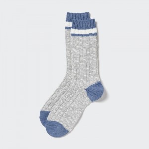 Uniqlo HEATTECH Slub Gerippt Socken Herren Grau | VQHD-46279