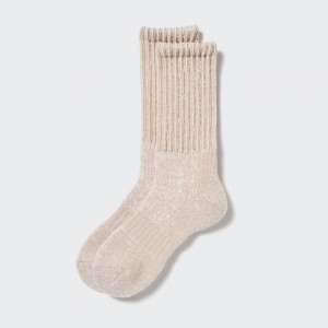 Uniqlo HEATTECH Soft Pile Gerippt Socken Herren Beige | AYZU-25086