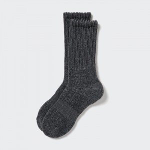 Uniqlo HEATTECH Soft Pile Gerippt Socken Herren Dunkelgrau | IKEU-95148