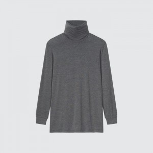 Uniqlo HEATTECH Turtleneck Long-Sleeve T-Shirt Herren Dunkelgrau | NIQT-93104