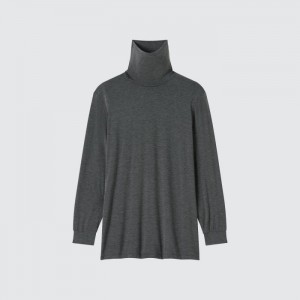 Uniqlo HEATTECH Turtleneck Long-Sleeve T-Shirt Herren Dunkelgrau | IDFY-78431