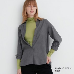 Uniqlo HEATTECH Ultra Light Turtleneck Long-Sleeve T-Shirt Undershirts Damen Grün | SWVU-85640