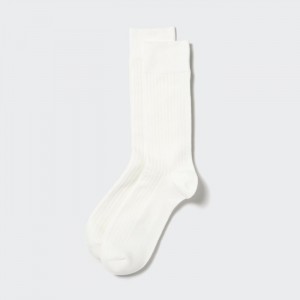 Uniqlo HEATTECH Weite Gerippt Socken Herren Weiß | MBTE-24158