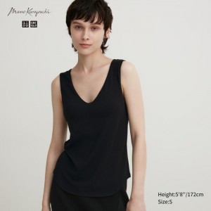 Uniqlo HEATTECH Ärmellose Top (Silk Blend) BHs Damen Schwarz | SLOT-80629