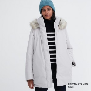 Uniqlo Hybrid Daunenmäntel Damen Hellgrau | RPHV-68901