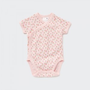 Uniqlo Joy of Print Kurzes-Sleeve (Flower) Body Baby Rosa | WXNB-52631