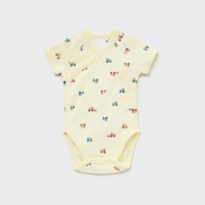 Uniqlo Joy of Print Kurzes-Sleeve (Tractor) Body Baby Gelb | IDKH-68953