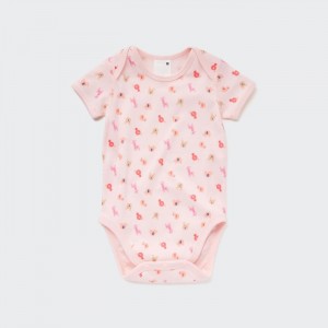 Uniqlo Joy of Print Kurzes Sleeve Body Baby Rosa | TZLH-61257