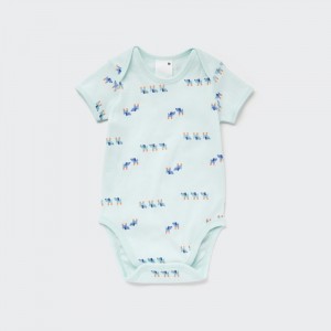 Uniqlo Joy of Print Kurzes Sleeve Body Baby Hellgrün | YSGW-95836