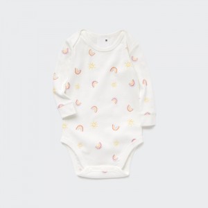 Uniqlo Joy of Print Long-Sleeve (Rainbow) Body Baby Weiß | RWVT-51783