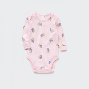 Uniqlo Joy of Print Long Sleeve Body Baby Rosa | YEFD-68245