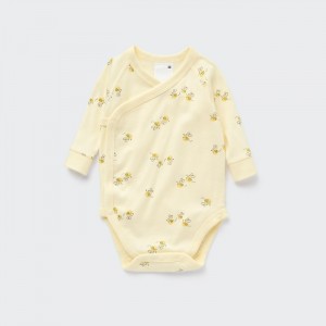 Uniqlo Joy of Print Long Sleeve Body Baby Gelb | CFKM-17953