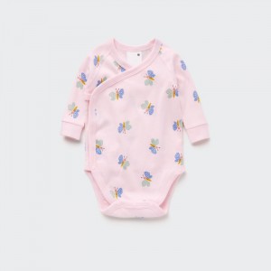 Uniqlo Joy of Print Long Sleeve Body Baby Rosa | NDIE-19456