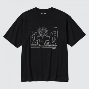 Uniqlo Keith Haring UT (Kurzes Sleeve) Graphic T Shirt Damen Schwarz | ZSLG-31470