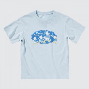 Uniqlo Kollektion UT (Kurzes-Sleeve) Graphic T Shirt Kinder Hellblau | RBSK-48592