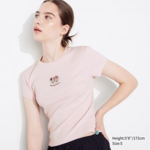 Uniqlo Kollektion UT (Kurzes-Sleeve) Graphic T Shirt Damen Rosa | PKJR-05298