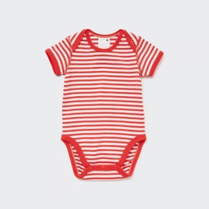 Uniqlo Kurzes-Sleeve Body Baby Rot | YLNM-37465