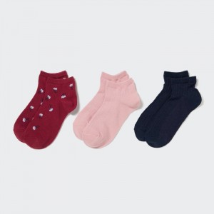 Uniqlo Kurzes 3 Pack Socken Kinder Rot | BWFJ-38571