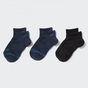 Uniqlo Kurzes 3 Pack (Sports/Piled) Socken Damen Navy | ODTN-26975