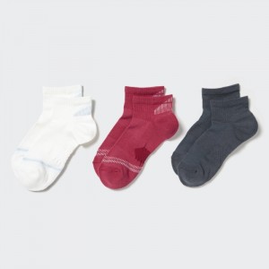 Uniqlo Kurzes 3 Pack (Sports/Piled) Socken Damen Weiß | OLMT-20894