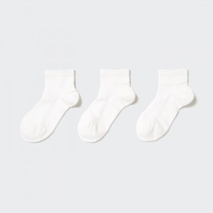 Uniqlo Kurzes 3 Pack (Sports/Piled) Socken Damen Weiß | NWGC-92451