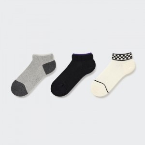 Uniqlo Kurzes (3 Pairs) Socken Kinder Dunkelgrau | FYRC-47952