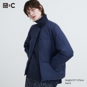 Uniqlo Light Daunenjacken Damen Navy | EJKW-19385