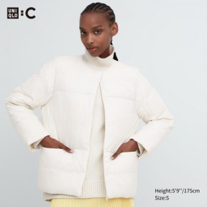 Uniqlo Light Daunenjacken Damen Weiß | OYVQ-05492