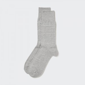 Uniqlo Links Checked Socken Herren Grau | TADJ-03547