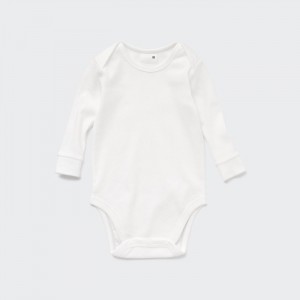 Uniqlo Long-Sleeve Body Baby Weiß | CRFW-14279