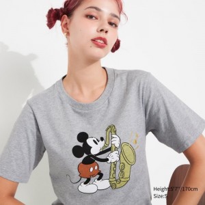 Uniqlo MAGIC FOR ALL FOREVER UT (Kurzes-Sleeve) Graphic T Shirt Damen Grau | OTWY-80175