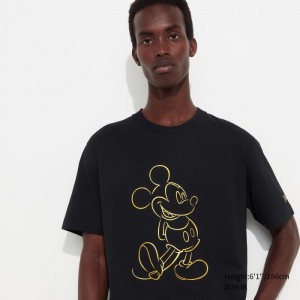 Uniqlo Mickey Shines UT (Kurzes-Sleeve) Graphic T Shirt Damen Schwarz | GMIN-14690