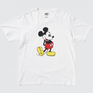 Uniqlo Mickey Stands UT (Kurzes-Sleeve) Graphic T Shirt Damen Weiß | WQSC-30129